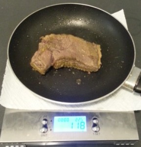 Cooked Grass Feb Beef In Pan 113g Before 118g After