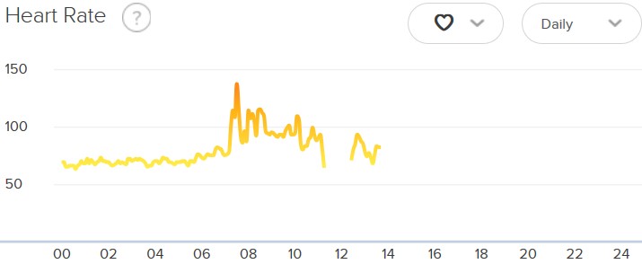 FitBit Charge HR Heart Rate Graph